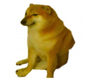 Создать мем: cheems doge, сидящая собака, shiba inu мем