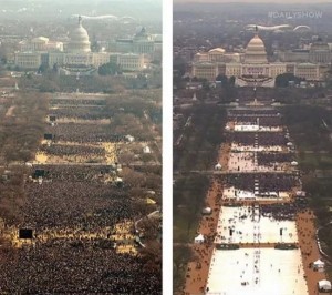 Create meme: inauguration, the inauguration of the trump crowd, trump inauguration