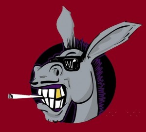 Создать мем: осел, ослик, фиолетовый логотип