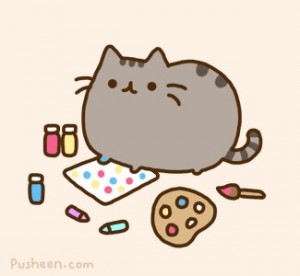 Создать мем: kawaii, pusheen gif, кот милый