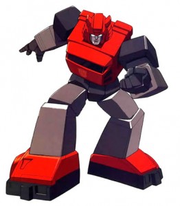 Создать мем: transformer, optimus prime, sideswipe