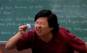 Create meme: Chinese with a paper meme original, Chinese meme, Chinese man squints at a piece of paper