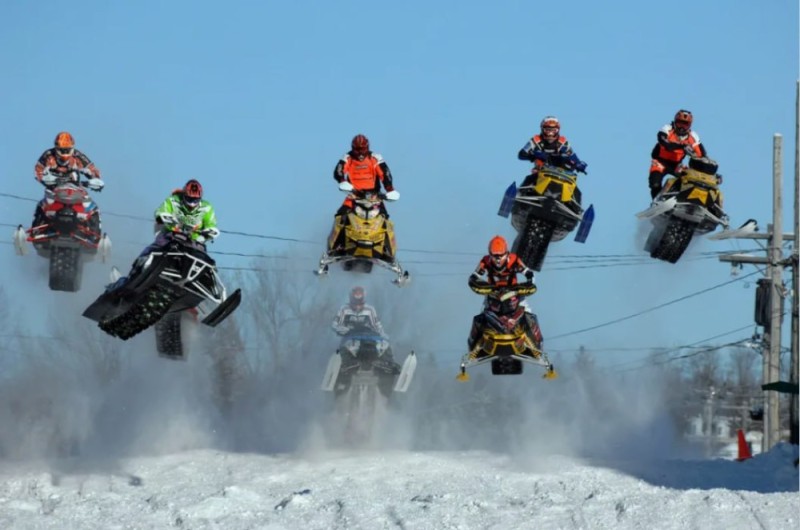 Create meme: snowmobile racing, freestyle snowmobiling, snowmobile extreme