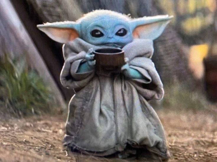 Create meme: baby Yoda drinks tea, baby yoda star wars sweatshirt, baby Yoda