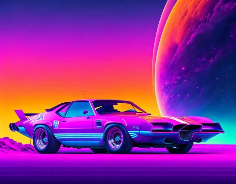 Создать мем: delorean dmc ретровейв, bmw e34 retrowave, synthwave