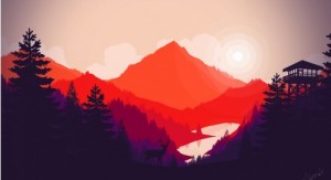 Создать мем: firewatch фон, минимализм горы, фон firewatch 4k