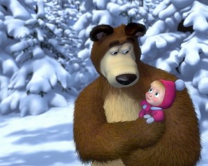 Создать мем: россия 1 маша и медведь, маша и медведь новый год, маша и медведь мишка