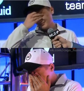 Create meme: mlg, Liquid s1mple is CRYING IN an INTERVIEW