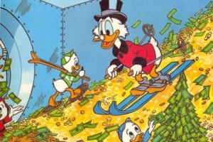 Create meme: Scrooge McDuck meme, Donald duck with money, Scrooge McDuck swims in money