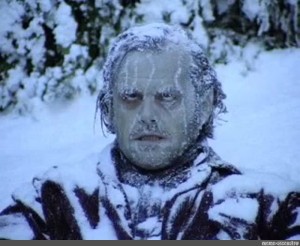 Создать мем: сияние стивен кинг фильм, зима близко, замерзший джек николсон