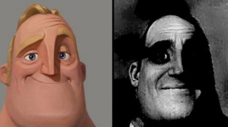 Create meme: mr. incredible becomes uncanny by personnel, sad Mr. exceptional meme, joyful faces of the superfamily meme