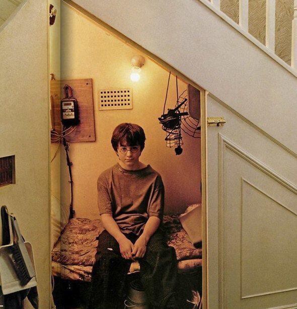 Create meme: Harry Potter , Harry potter under the stairs, Harry Potter's room under the stairs