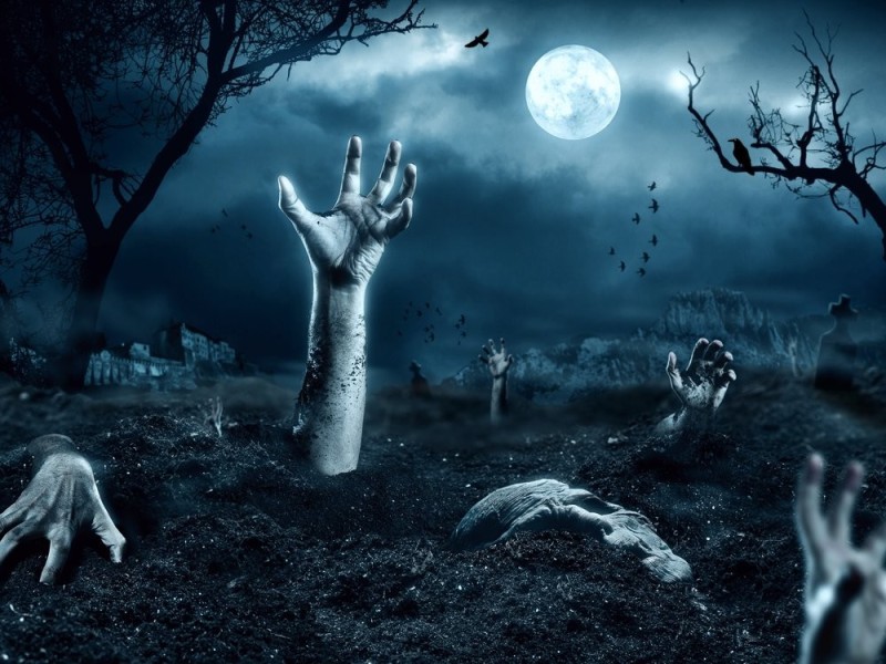 Создать мем: ночь хэллоуина, байки из тьмы страшные истории, рука зомби из могилы