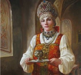 Create meme: Andrey Shishkin, the beauty of Russian girls, picture of Russian beauties in the headdress, Russian folk costume pictures