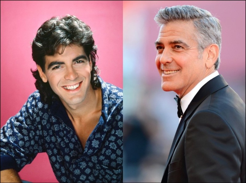 Create meme: George Clooney as a young man, George Clooney , George Clooney in his youth and now