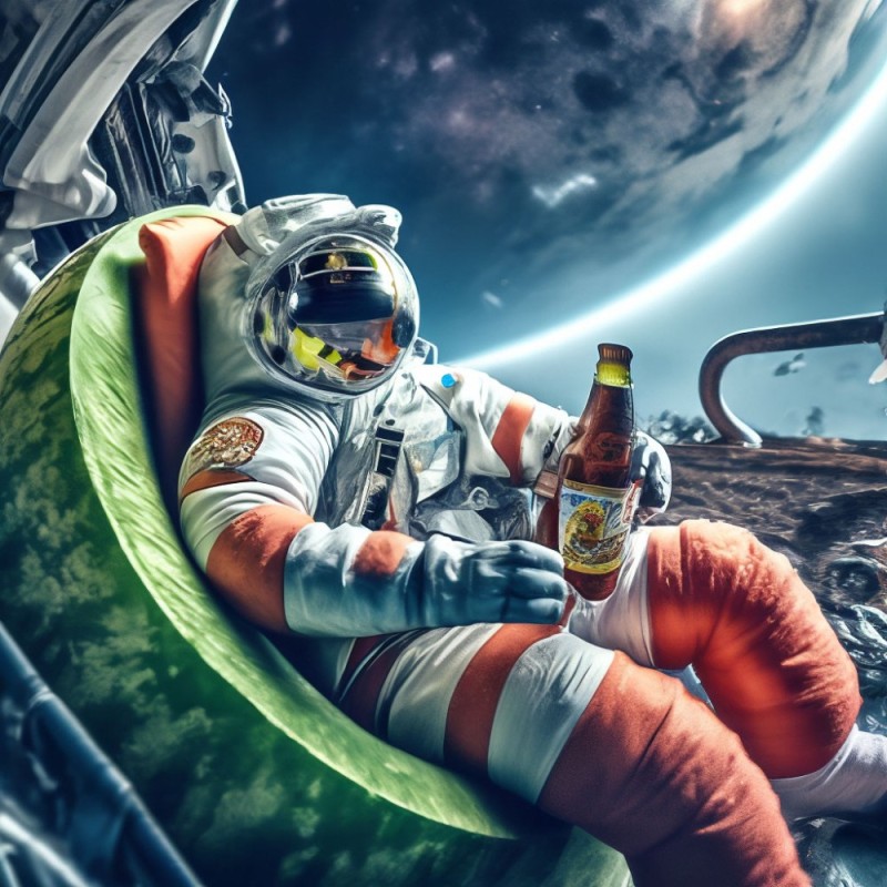 Create meme: astronaut carlsberg, astronaut in space, on the day of cosmonautics 