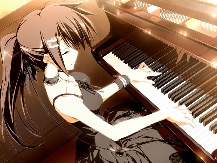 Создать мем: красивые аниме девушки, пианино арт, subarashiki hibi юки