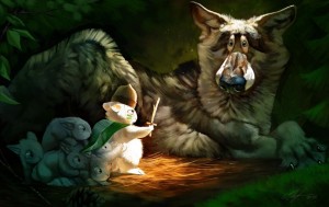 Create meme: the wolf and little red riding hood, art wolf, fantasy wolf