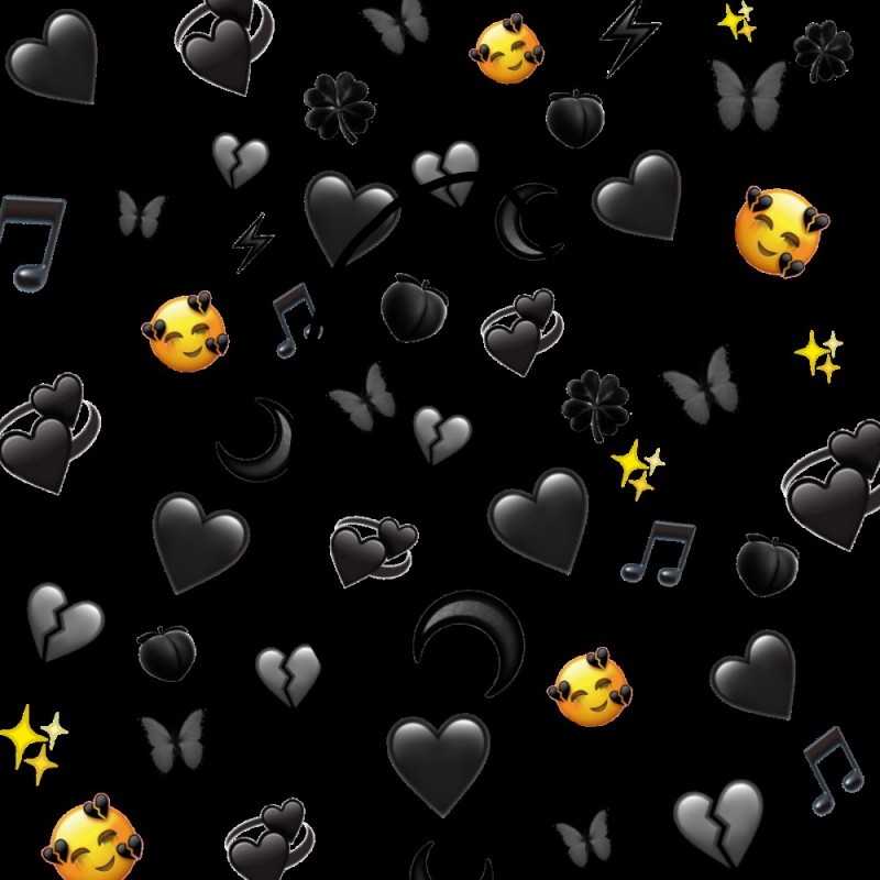 Create meme: heart Emoji, emoticons background, the heart is black