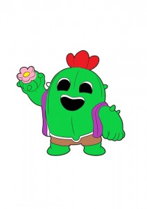 Create meme: spike from brawl stars coloring, spike from brawl stars, brawl stars spike coloring