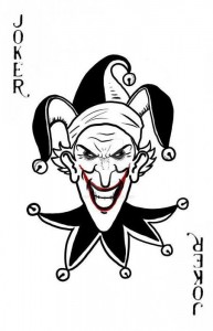 Create meme: sticker Joker card, the Joker card, Joker card stencil