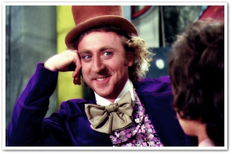 Create meme: Willy Wonka come on tell me, Willy Wonka let me tell, task 