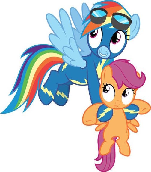 Create meme: scootaloo and rainbow dash, rainbow dash's sister, Scootaloo and rainbow dash and pinkie Pie pony