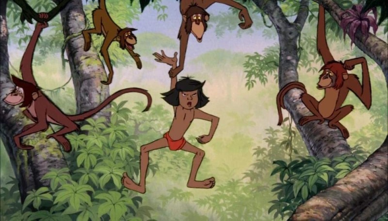 Создать мем: джунглей маугли 1967, маугли дисней обезьяна, книга джунглей маугли взрослый