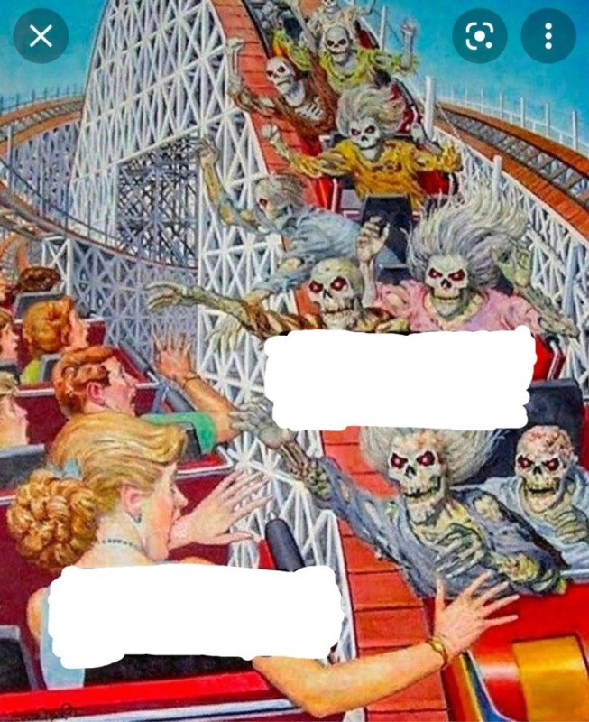 Create meme: skeletons on a roller coaster meme, Russian comics , comics 