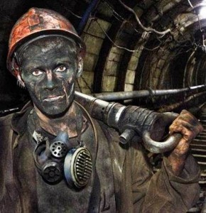 Create meme: tell them you're tired in the office today pictures, with the miner's day, miners in the mine