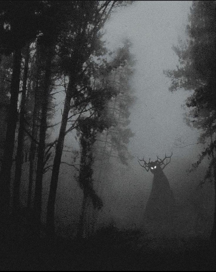 Create meme: deer , big shot cream soda, dark ambient forest