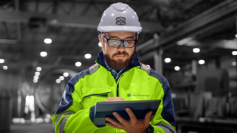 Create meme: industrial workers, engineer in a helmet at the factory, an engineer at the factory