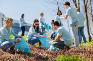 Create meme: volunteers work photo, volunteering, charity, cleaning, people and ecology concept, volunteers cleaning