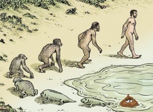 Создать мем: эволюция, древний человек, эволюция человека карикатура