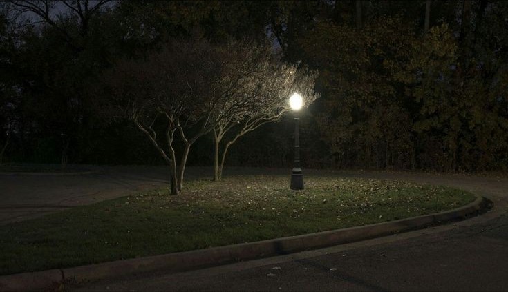 Создать мем: уличное освещение, парк вечером, парк ночью