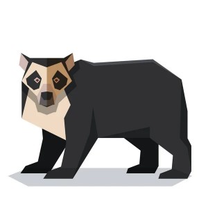 Создать мем: очковый медведь мультяшный, медведь мультяшный, паперкрафт чёрная пантера