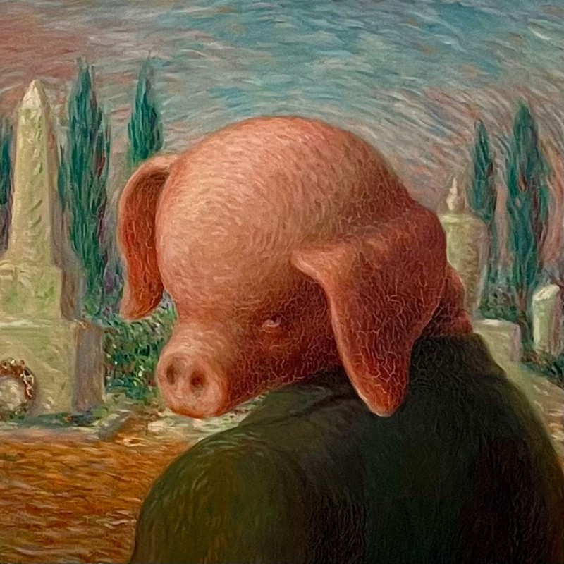 Create meme: surrealism paintings, animal farm orwell, George Orwell 