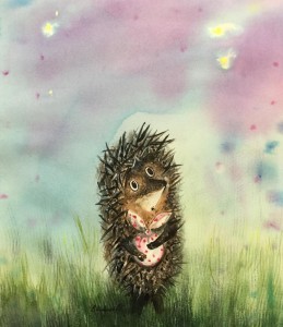 Create meme: the picture of the hedgehog in the fog, hedgehog art, Hedgehog in the fog