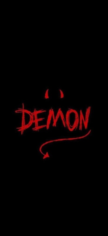 Создать мем: темнота, демон, красная надпись demon
