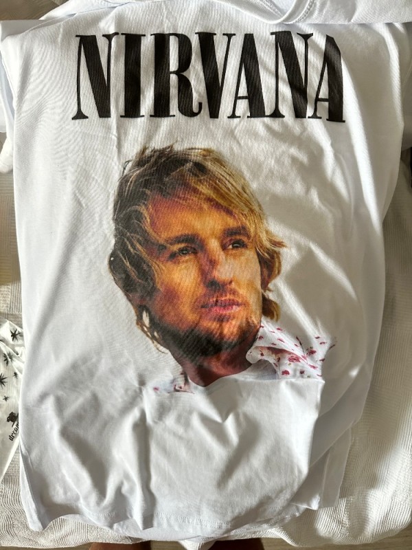 Create meme: nirvana t-shirt, nirvana t-shirts, Owen Wilson nirvana