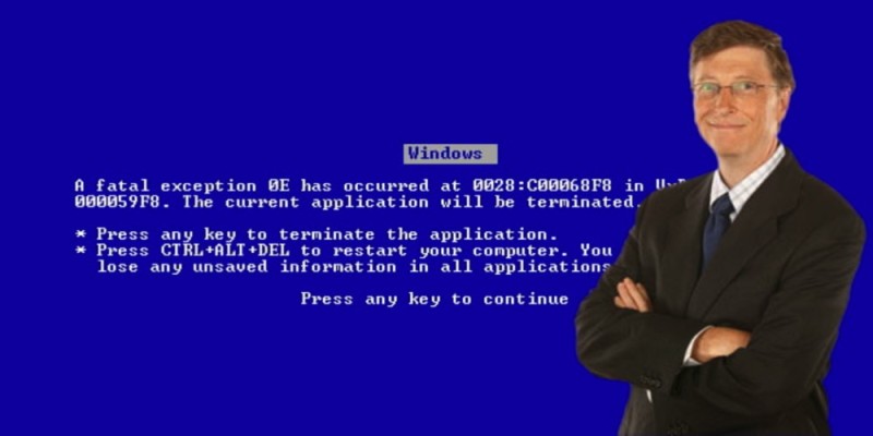 Create meme: bill gates , bsod , screen 