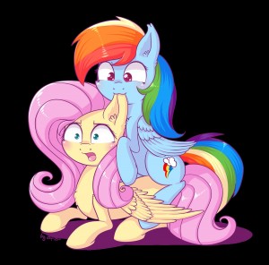 Create meme: fluttershy and rainbow dash , my little pony fluttershy , pony rainbow dash 