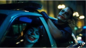 Create meme: the Joker in the car, the Joker Heath Ledger in the car, heath ledger joker