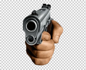 Create meme: gun, holding a gun, the hand holding the gun