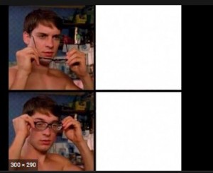 Create meme: Peter Parker meme with sunglasses, Peter Parker glasses meme