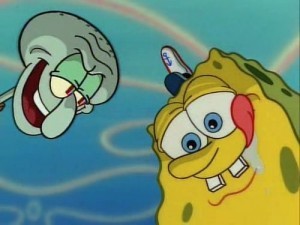 Create meme: cartoon spongebob, spongebob and squidward, spongebob and squidward pizza