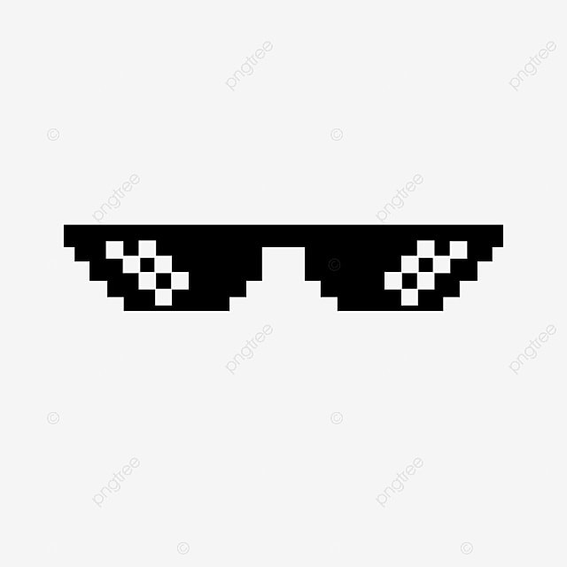 Create meme: pixel glasses without background, pixel points on a transparent background, pixel glasses are transparent