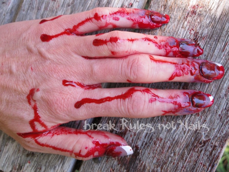 Create meme: body part, bloody, bloody hand