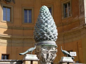 Create meme: the pinecone fountain Rome, the monument to the cone in the Vatican, the monument to the pineal gland in the Vatican