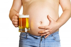 Create meme: beer belly in men